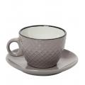 STONEWARE CAPPUCCINO CUP WITH SAUCER 220CC