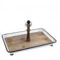 METAL TRAY WITH WOOD