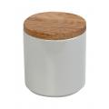 JAR WITH WOODEN LID AND RUBBER RING