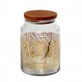 LABYRINTH GLASS JAR W/LID 890ML 14,5CM