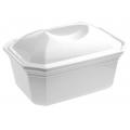 FRENCH CLASSICS WHITE RECT. TERRINE WITH LID 17CM 60CL
