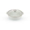 REVOLUTION 2 WHITE WITH GLASS SHALLOW COCOTTE 11''/28cm 3600ML
