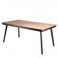 WOODEN TABLE WITH METAL LEGS RECT. 180X90X77CM