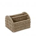 SYNTH. RATTAN  BASKET WITH 3 CASES 19X16X13CM