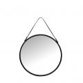 WALL METAL MIRROR WITH PU HANDLE 41CM