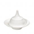 SIDERS IVORY PORC. DEEP PLATE WITH DOME 18X18X13CM