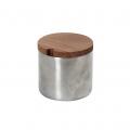 SS 18/0 JAR WITH WOODEN LID D7CM
